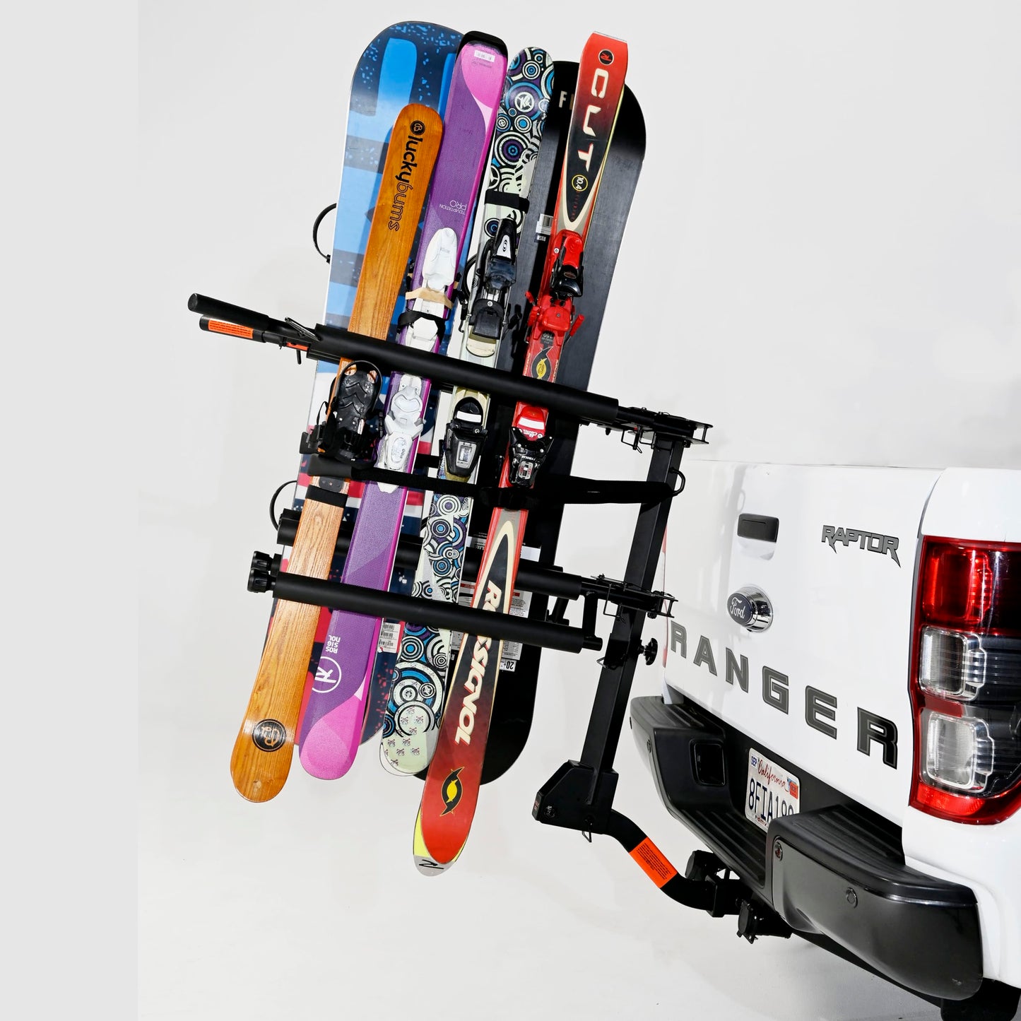 HYPERAX Volt SKI - RV-Rated Vertical Hitch-Mounted Ski & Snowboard, Tiltable Rack for SUV, Sedan and RV, Compatible with 2" Hitch Receiver, Fit up to 4 Pairs of skis or 2 Snowboards for Each Side