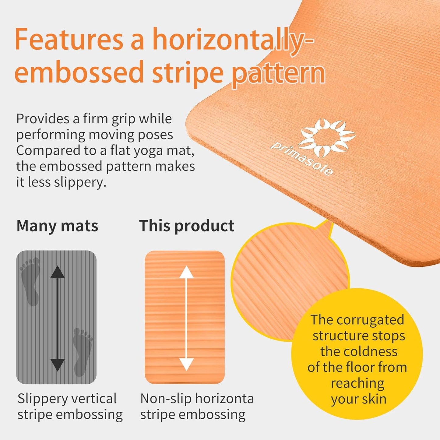 1/2-Inch Extra Thick NBR Yoga Mat with Enhanced Stability - Textured Design, Lightweight Mat with Carrying Strap & Case for Yoga, Pilates, Gym & Home Use (Multiple Colors)