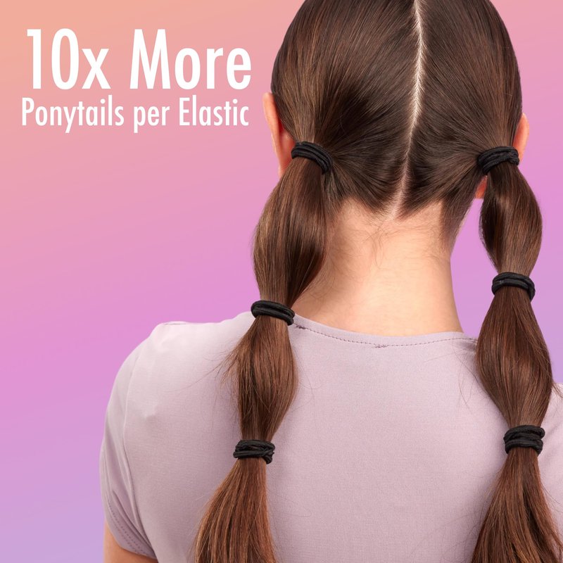 Goody Ouchless Hair Elastics - No Pull, No Breakage, Tangle-Free Hold for Thick, Curly, Coily & Textured Hair - 30 Count, Black, Long-Lasting Ponytail Holders for Women & Men