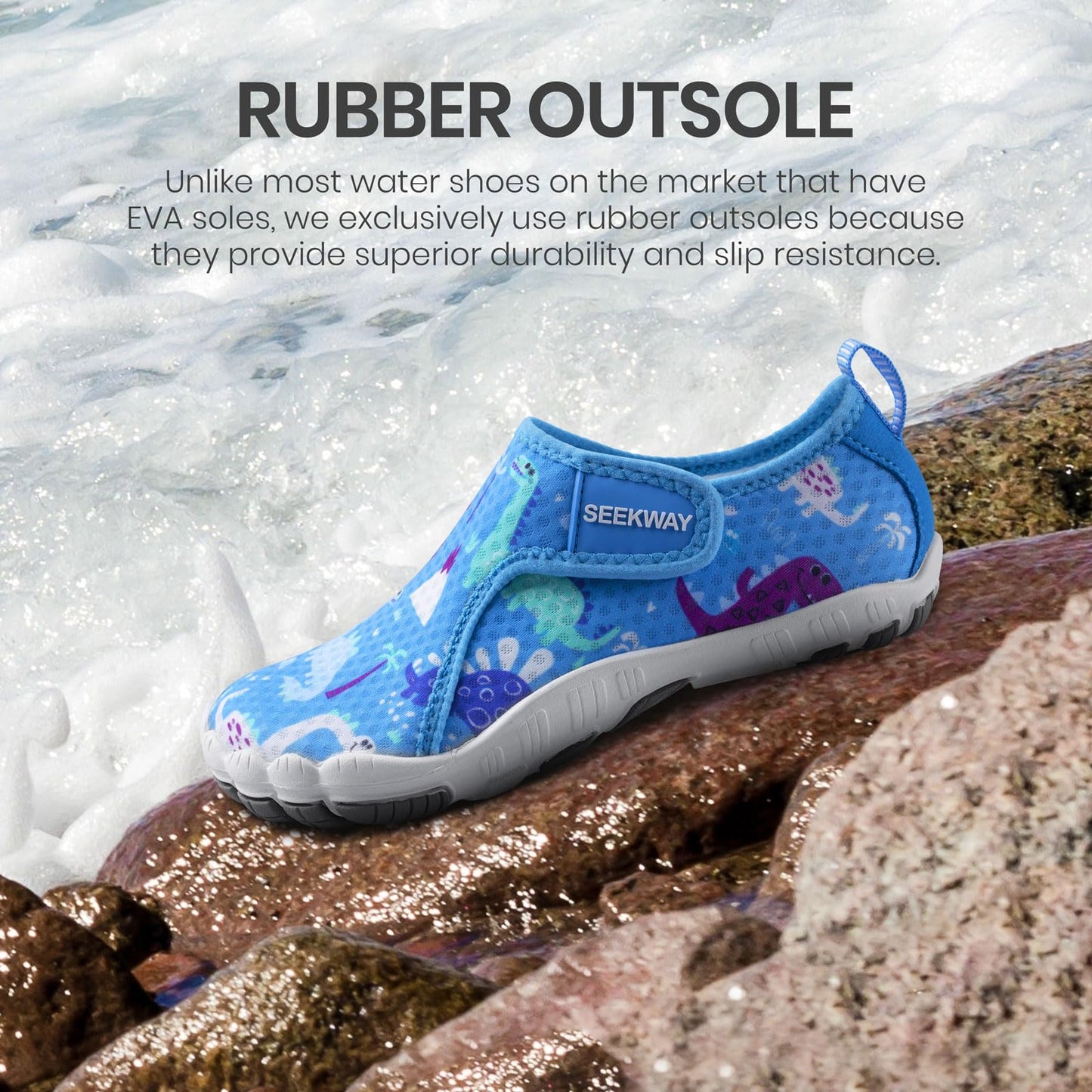 SEEKWAY Barefoot Water Shoes for Kids - Wide Toe Box and Quick-Dry Sand Shoes Toddler for Hiking Swim Beach Pool Kayak Sport Accessories, Camping Essentials Non-Slip for Boys Girls Sizes