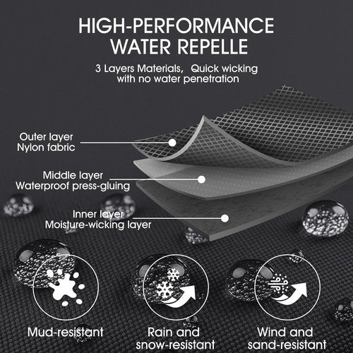 Leg Gaiters for Men and Women Waterproof Adjustable Gators for Hiking Boots in Climbing Hunting Trekking & Fishing Snow Gaiters (Black L)