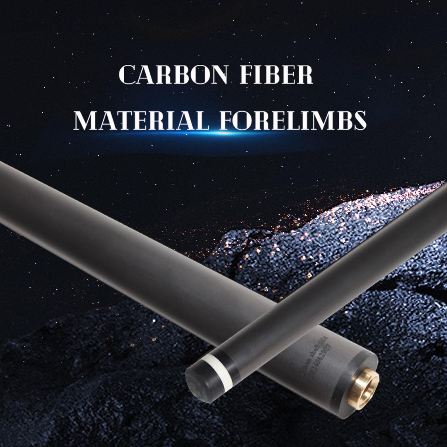 100% Carbon Fiber Black Technology Shaft of Pool Cue Front Part for Billiard Play/Break/Snooker Cue Shaft with Foam (Radial Pin, 9.5 * 21.4 * 745)