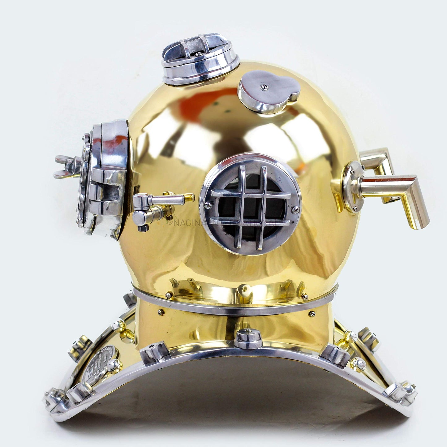 18" Scuba Diving Nautical Helmet | Maritime Ship's Decorative Helmet | Nagina International (18 Inches, Aluminum Nickel)