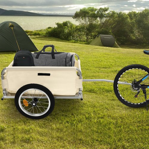 Bike Cargo Trailer, Multi-Purpose Foldable Transportation Storage Cart,Heavy-Duty Bicycle Wagon Cart,110.23lbs Load Capacity for Camping,Moving Houses,Grocery Shopping