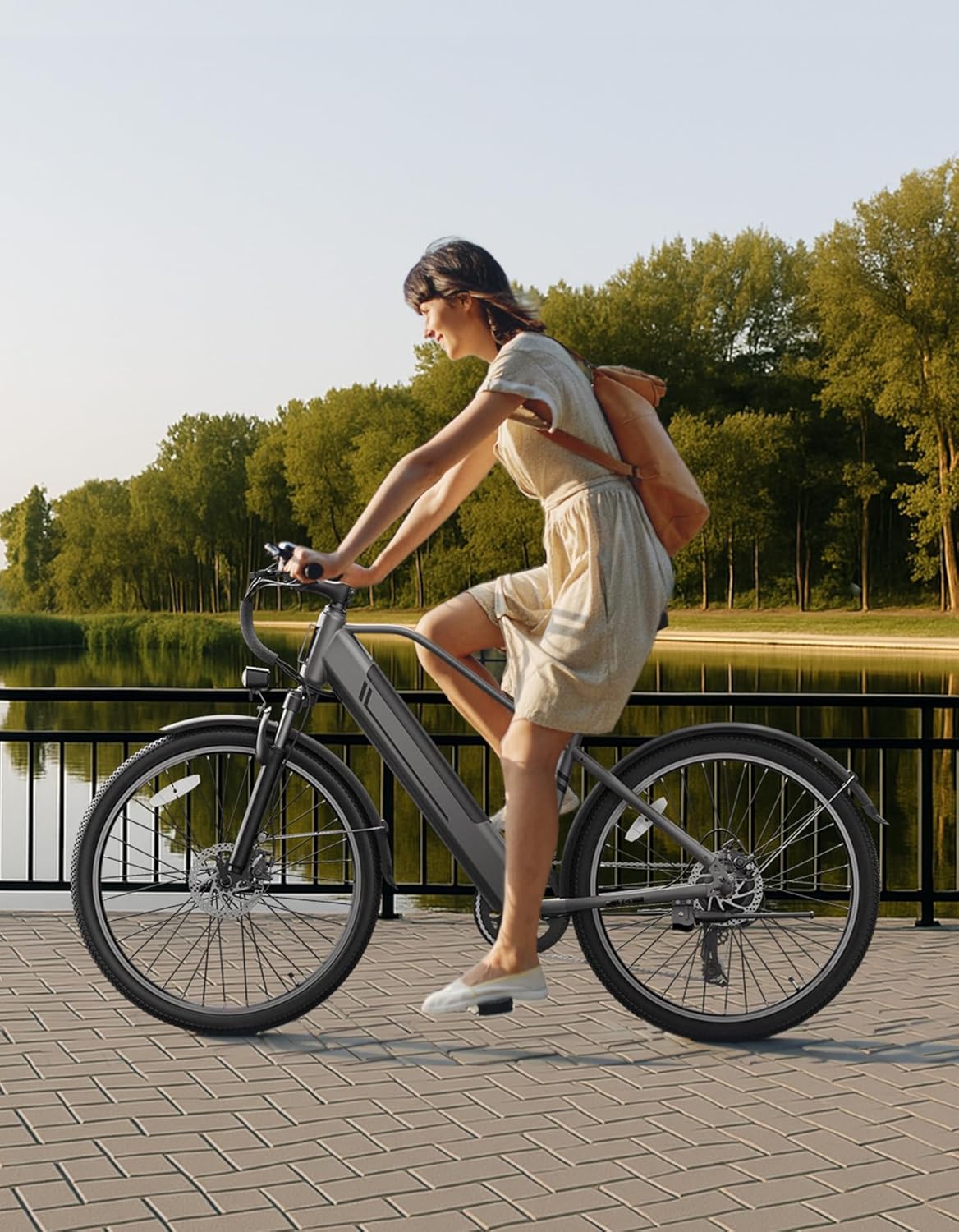 Electric Bike for Adults, 26" Up to 1000W Peak Motor Ebike 45+ Mile Range Brushless City Ebike, 25Mph 7-Speed Commuter E-Bike with Removable 360Wh Battery for Commuting, Outdoor Leisure