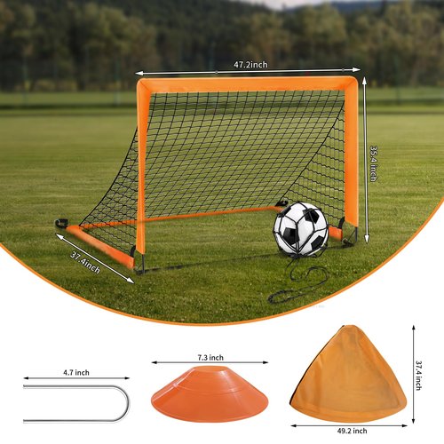 KIFFRIDE Soccer Goals for Backyard,4' X 3' Soccer Goal Net Set,Kids Soccer Goal for Backyard Training Equipment with Cones and Storage Soccer Net.