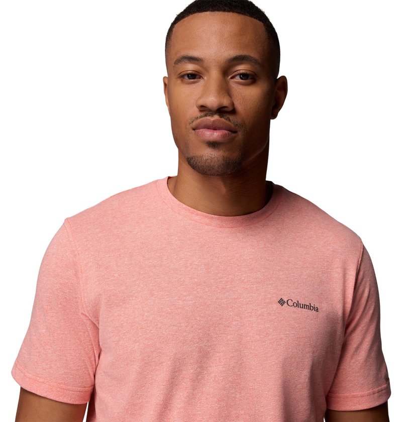 Columbia Mens Thistletown Hills Short Sleeve T-Shirt, Zing Heather, Small