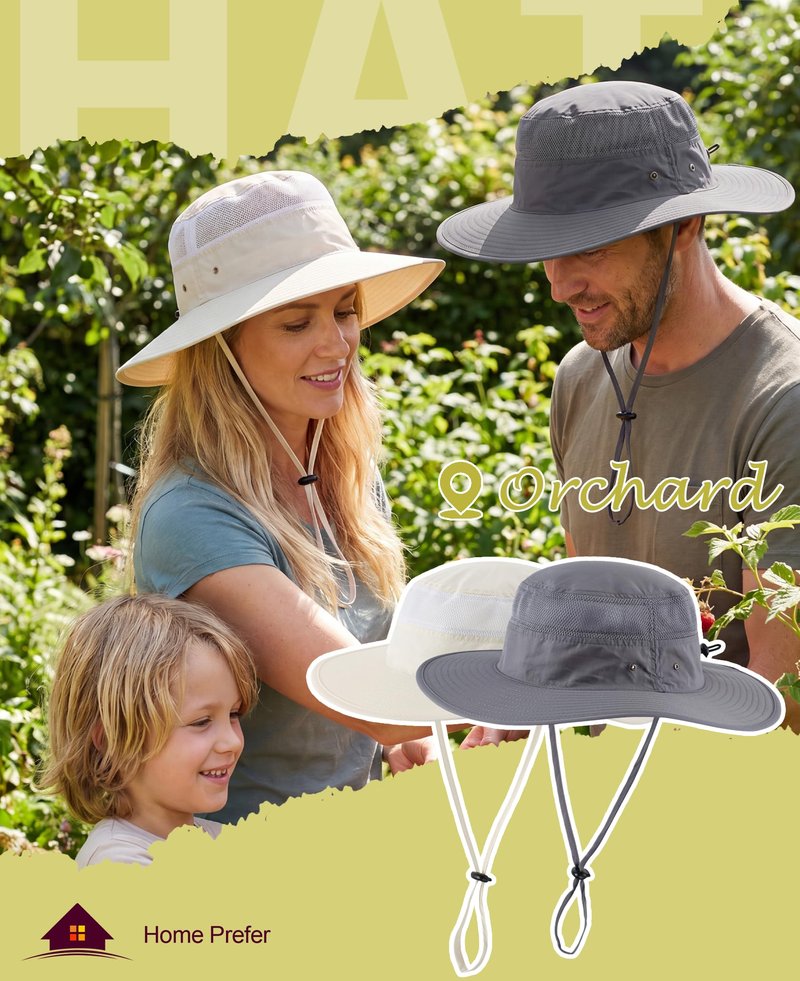 Home Prefer UPF 50+ Men's Sun Hat Wide Brim UV Sun Protection Bucket Hat for Mens Fishing Hat Womens Beach Safari Garden Golf (Dark Gray)