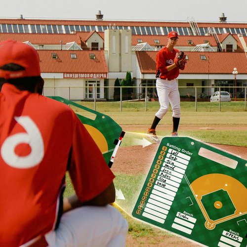 QCBF Magnetic Baseball Lineup Board,Baseball Lineup Cards Baseball Lineup Board for Dugout Baseball Accessories 40 Sheets Lineup Cards Baseball Clipboard