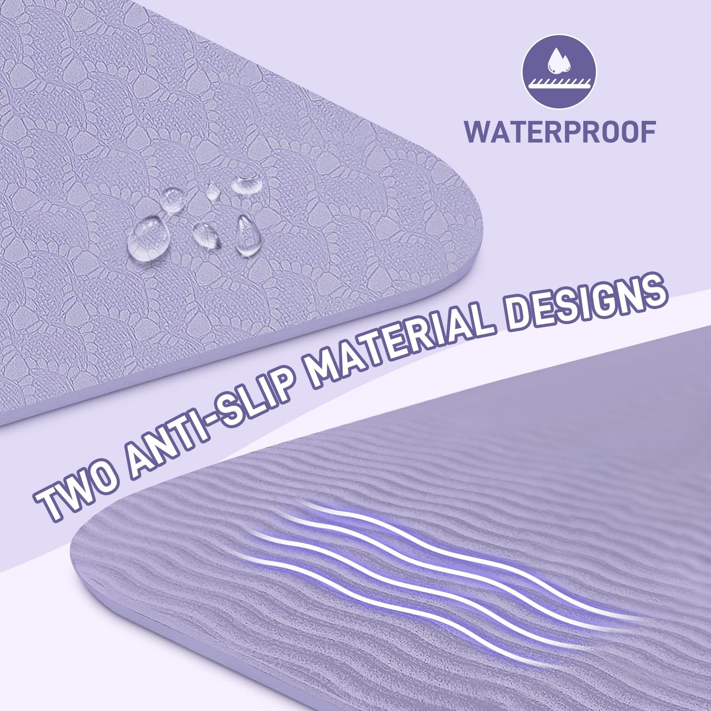 Kanonmaori Foldable Yoga Mat for Travel 72"x 31.5"x 0.32"Inch, 8mm Thick Folding Exercise Mat, Non-slip Pilates Mat for Women & Men, Travel Yoga Mat Packable for Workout and Fitness(purple)
