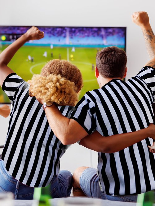 Tchumum Referee Shirt Men Womens Soccer Ref Costume Jersey, V-Neck Striped Professional Official Sports Referee Shirt (Stripe, X-Large)