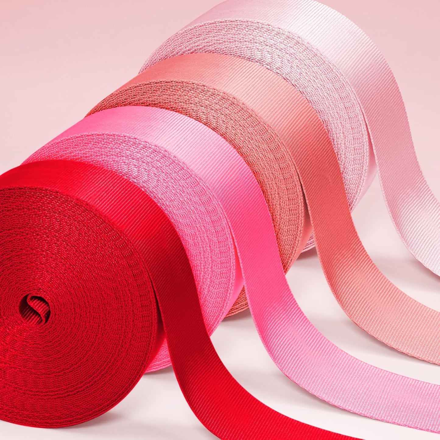 12 Rolls Nylon Webbing 1 Inch 1.5 Inch Heavy Duty Nylon Strap Webbing Strapping for Lawn Chair Backpack Straps Climbing Pet Collars Pet Leash DIY Craft Gear Repair