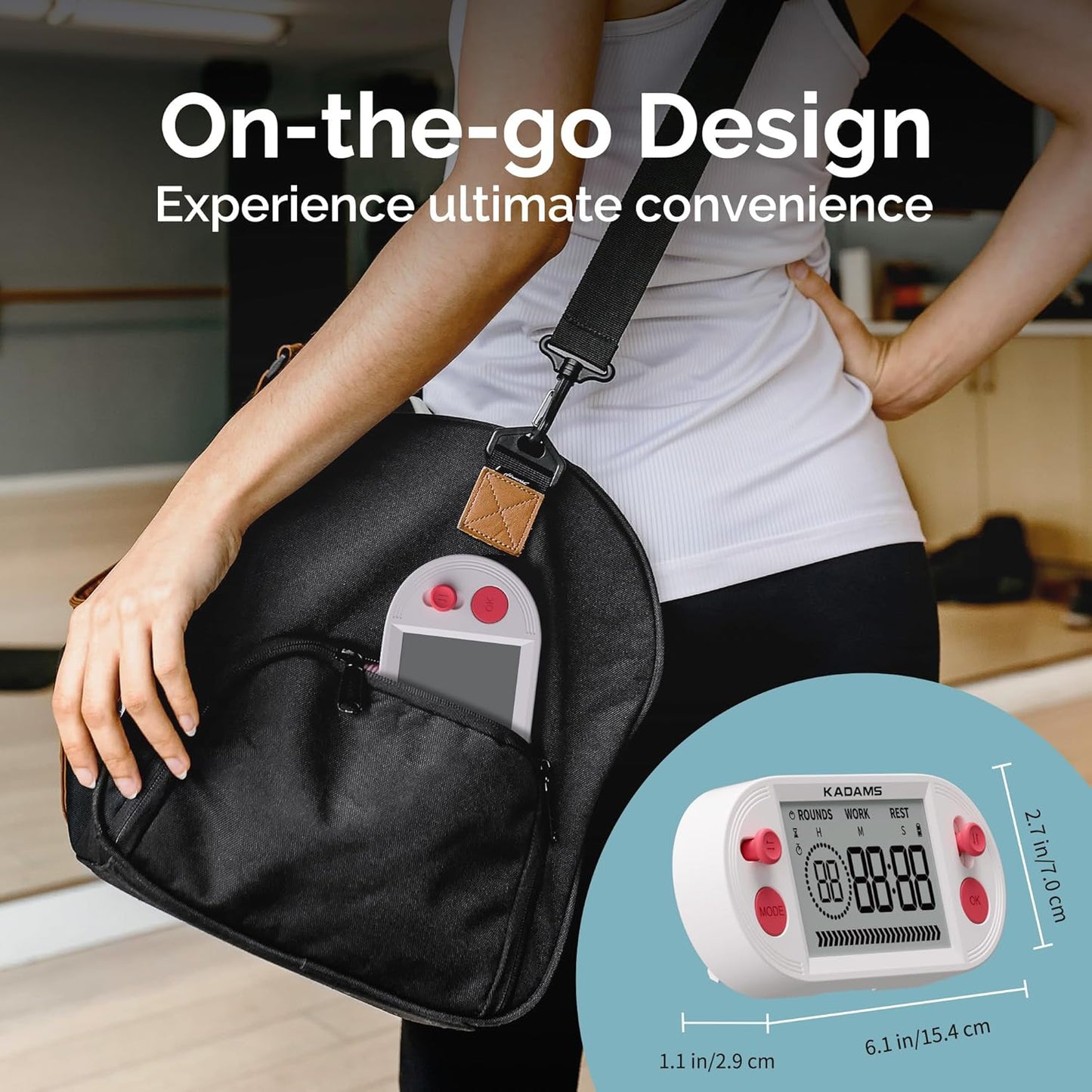 KADAMS Pomodoro Timer with Interval Countdown - Study, Gym & Exercise Timer with Magnets Stand (Blue)