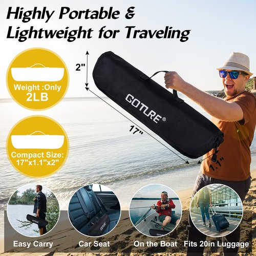 Goture Fishing Rod and Reel Combo, Carbon Fiber Telescopic Fishing Rod Kit with Spinning Reel, Carrier Bag, Fishing Lures and Fishing Tools, Fishing Kit for Travel Freshwater Saltwater 2.1M