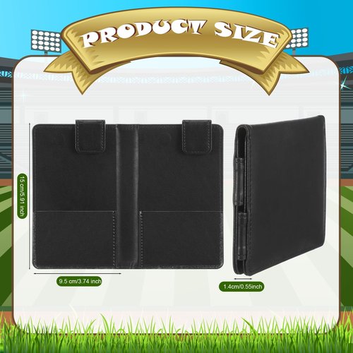 Marspark 1 Pcs Referee Game Cards Holder, Book Style Magnetic Leather Umpire Lineup Cards Holder for Soccer Volleyball Rugby Baseball Matches, Training, Sports Games