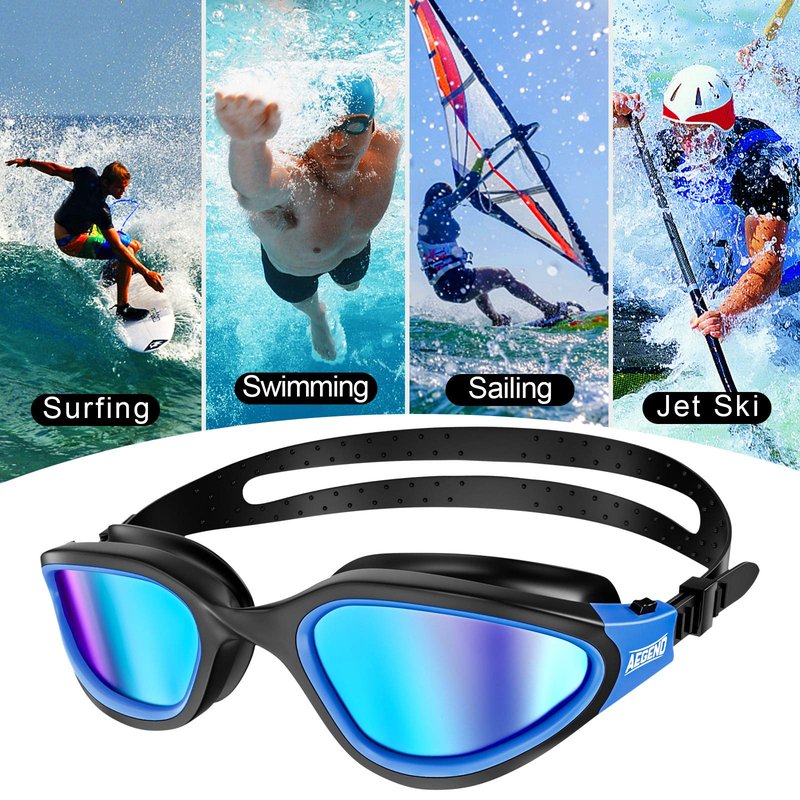 Aegend Polarized Swim Goggles, Swimming Goggles Anti-Glare Anti-Fog Adult