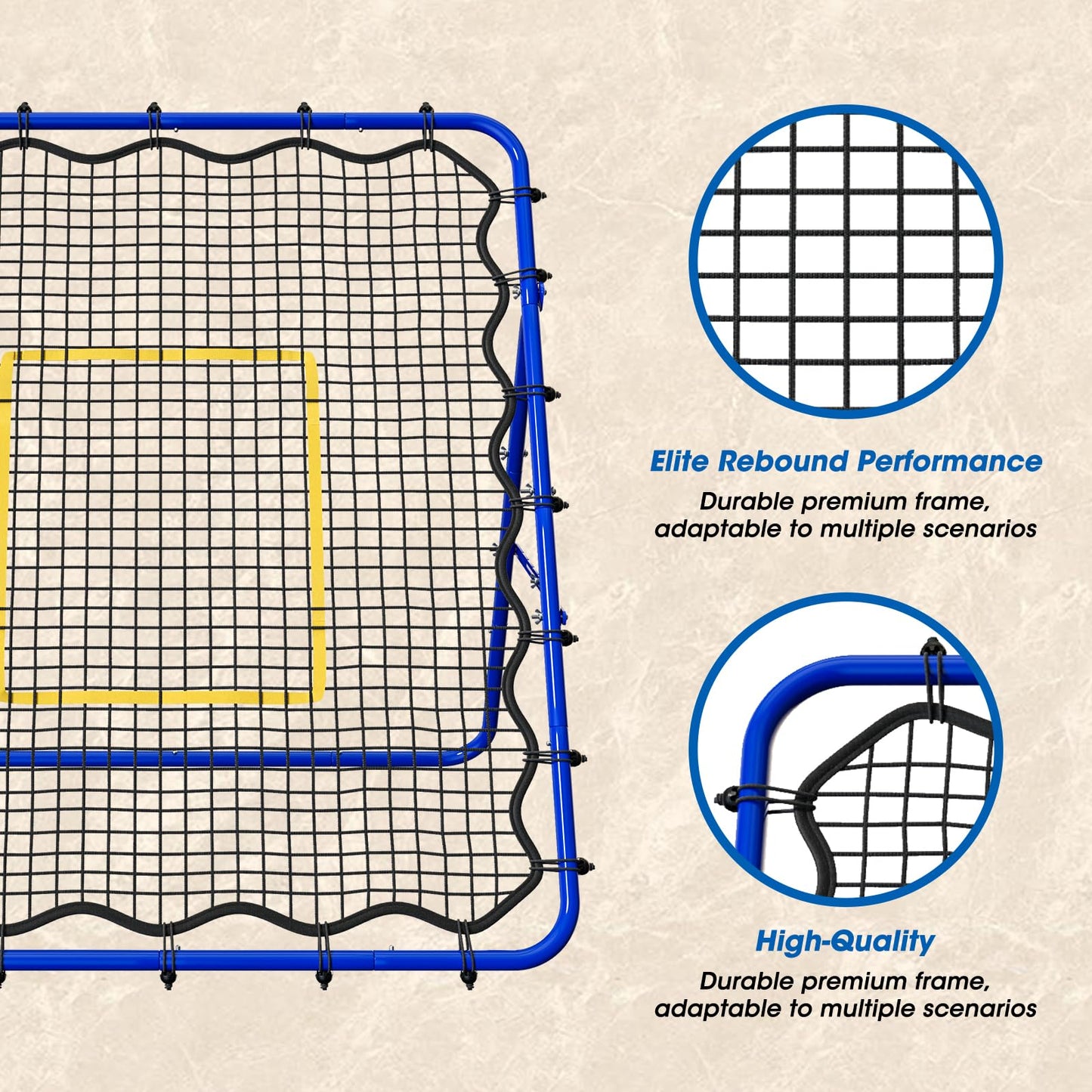 JIRTEMOT Volleyball's Rebounder, Volleyball Net System for Hitting, Blocking, Serving, Setting, Portable Volleyball Training Equipment with 6-Angle Quick Adjustments, 4.5x4FT