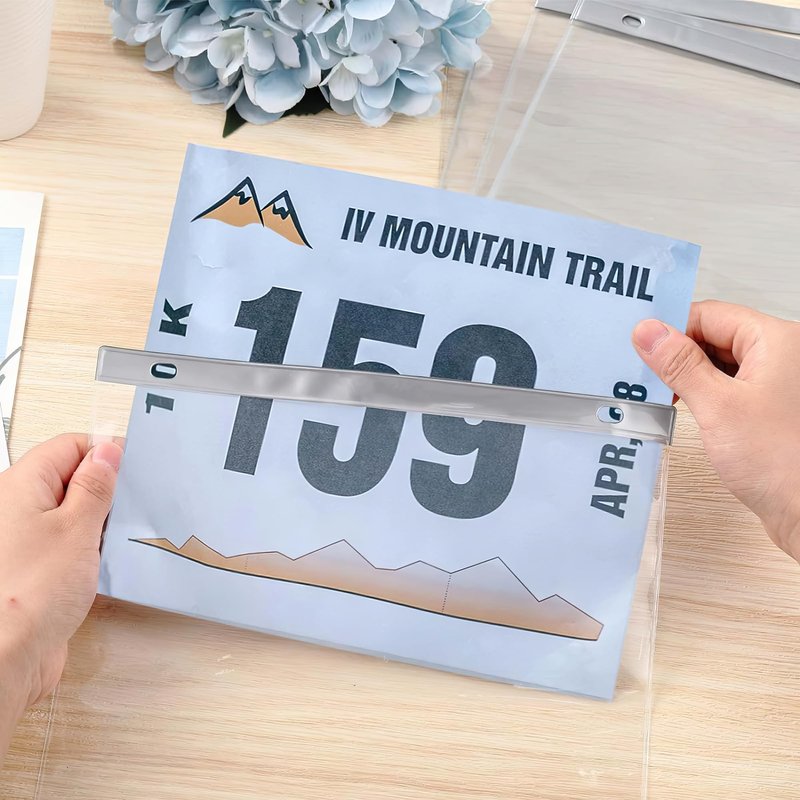 Goutoports Race Bib Display Holder Vinyl Protector Sheets 10PCS Running Number Bib Display Clear Protective Sleeves for Marathon Runner Player Athletes
