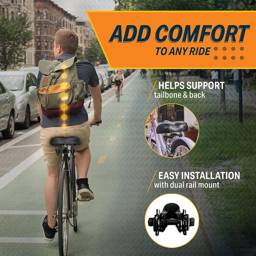 Bikeroo Oversized Bike Seat - Compatible with Peloton, Exercise or Road Bikes - Bicycle Saddle Replacement with Wide Cushion for Men & Womens Comfort