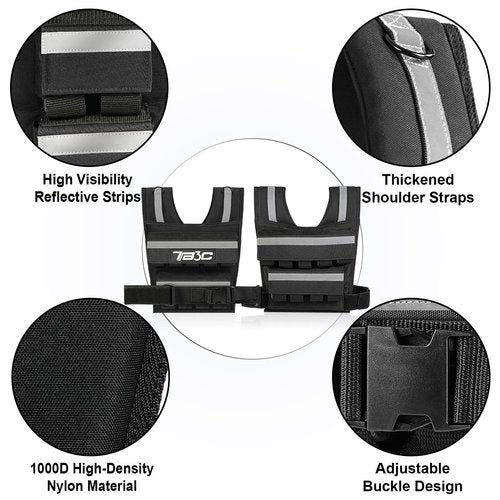 Adjustable Weighted Vest,40lbs Weights with Reflective Stripe, Weight Vest Workout Vest for Strength Training Running Walking Workout Vest for Men and Women