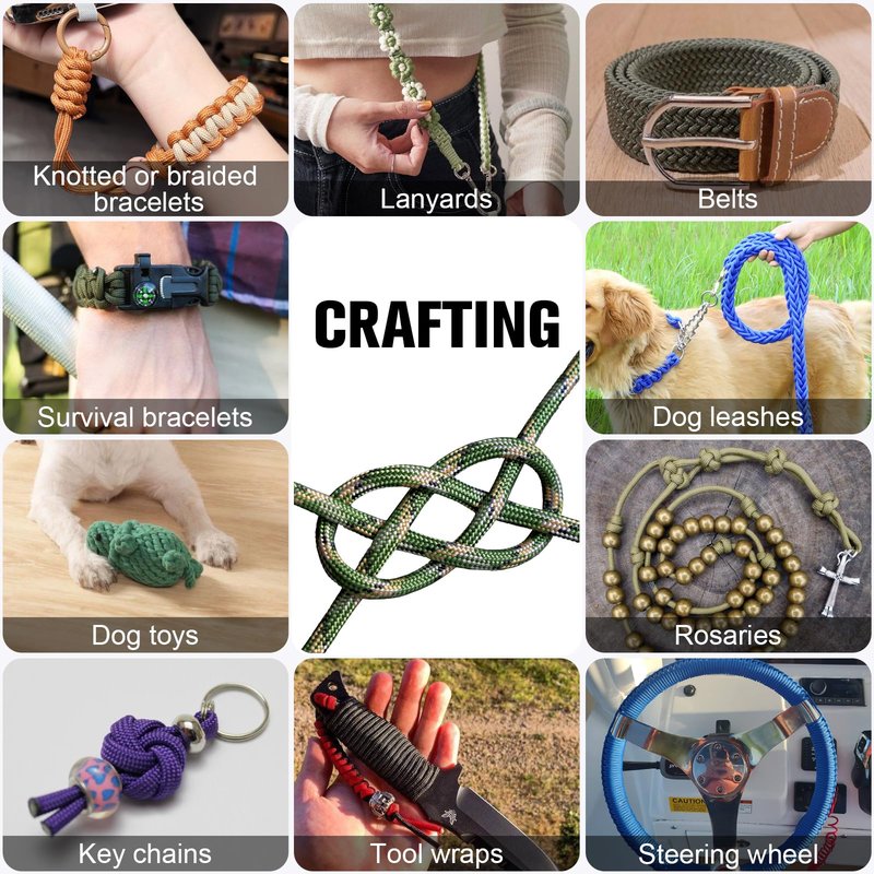 Paracord Rope 550 lb - 200ft 5/32" Parachute Cord 4MM 7-Strand para Cord - Heavy Duty Spool String for Survival,Camping Gear, Survival Bracelet, Clothesline - Camo Green