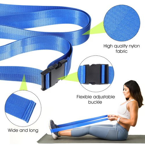 Physical Therapy Strap, Extremity Mobilization Belt, Manual Traction Strap, Adjustable Stretch Strap for Stretching Yoga Leg Shoulder Exercise (Black)