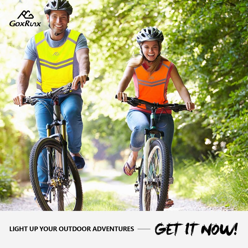 Reflective Running Vest Gear Ultralight & Comfortable Cycling Motorcycle Reflective Vest-Large Zippered Inside Pocket & Adjustable Waist- High Visibility Night Running Safety Vest (Yellow, M)