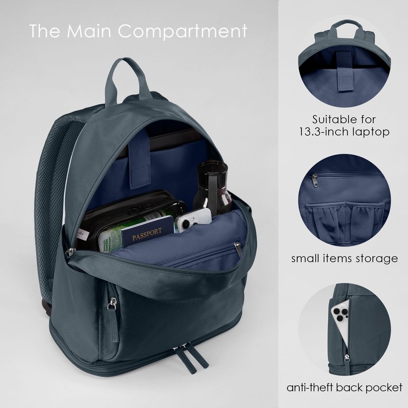 Uselike Gym Backpack for Women Men, Lightweight Gym Bag with Shoe Compartment, Waterproof Workout Backpack with Wet Pocket