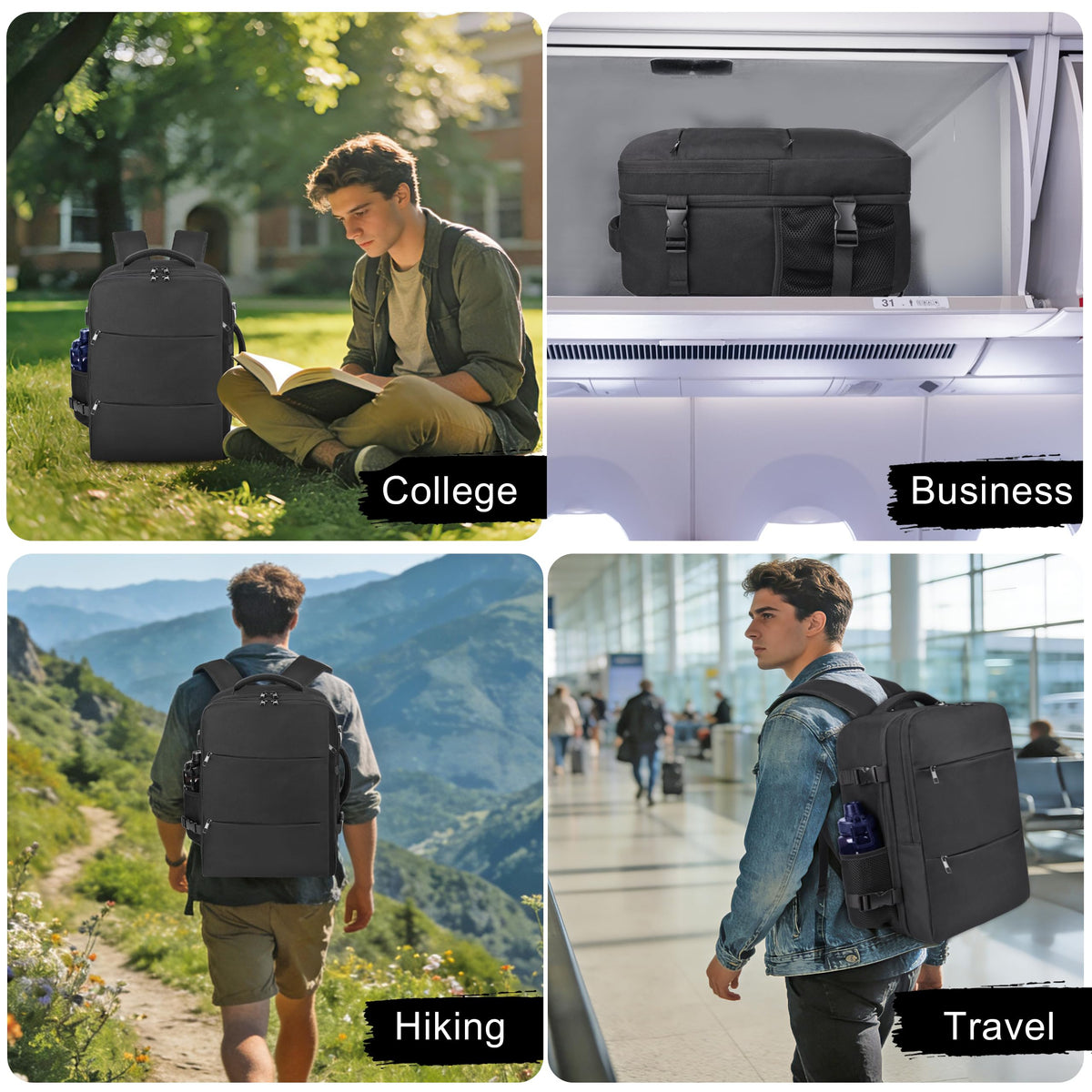 DEYACE Travel Backpack for Men Women, TSA Approved Carry On Backpack 17x13x8 Personal Item Size Airplane Approved Weekender Bag, Water Resistant Lightweight Laptop Daypack for Flight