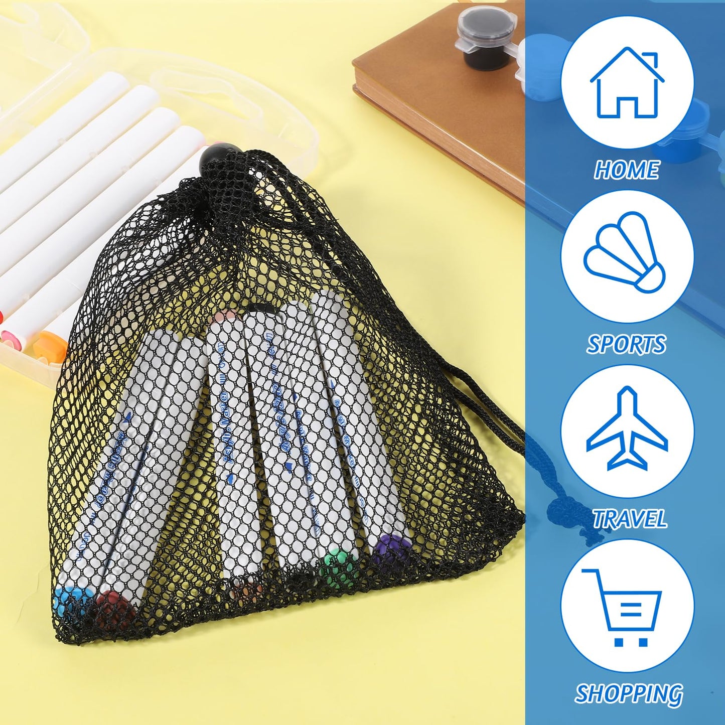 10 Pieces Small Mesh Bags Drawstring Nylon Net Balls Gift Bags 6 X 8 Inch Mini Drawstring Gym Bag Mesh Black Travel Stuff Storage Bag with Cord Lock Closure for Gym Sports Laundry Travel