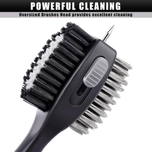 CHAMPKEY Premium Polyurethane Golf Club Brush - Retractable Groove Cleaner Golf Brush - Oversized Brush Head Golf Club Cleaer (Gray)
