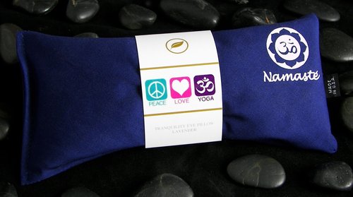 Happy Wraps Yoga Eye Pillows - Unscented Eye Pillows - Namaste Hot Cold for Stress, Meditation, Spa, Relaxation Gifts - Made in USA Set of 4 - Navy Cotton