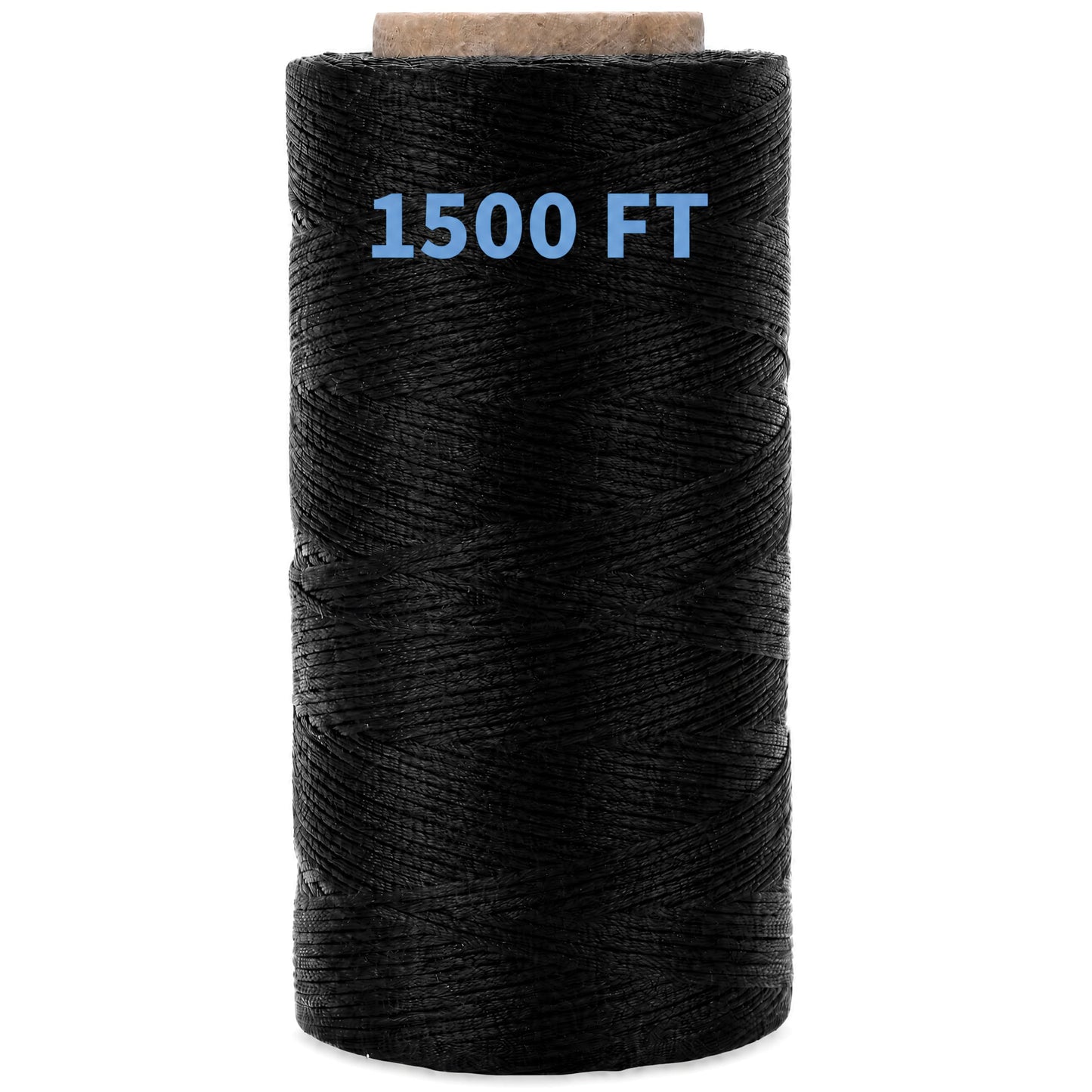 9-Ply Black Waxed Twine 1500 Feet/500 Yard Wax Lacing Cord Nylon - 1 Roll