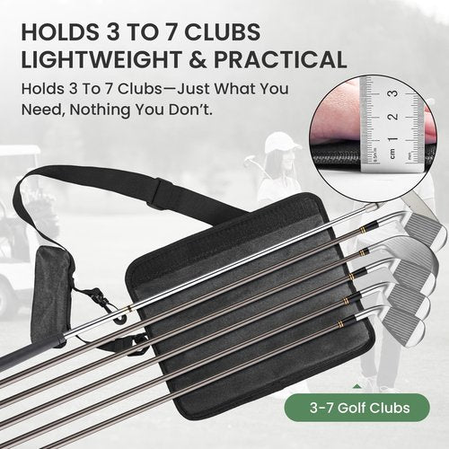 FINGER TEN Golf Club Bag Mini Lightweight for Men Women Ladies Kids with/Without Ball Pouch Pack, Portable for Driving Range Carrier Course Training Case (1Pc in Black with Ball Pouch)