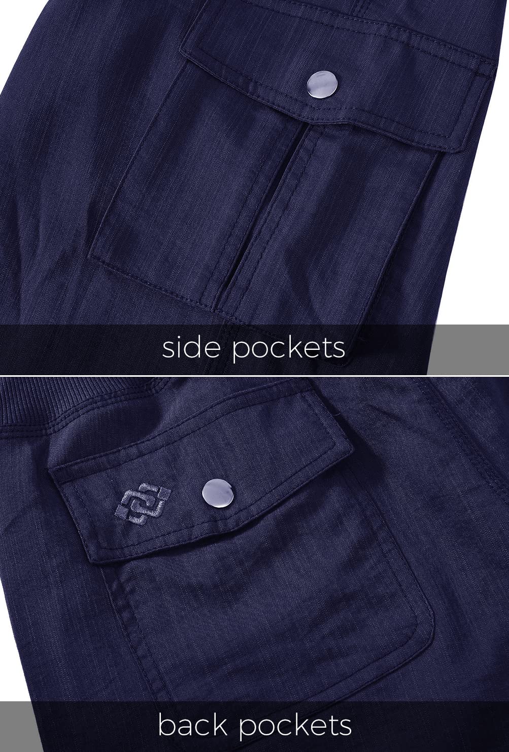 Hiking Cargo Shorts for Women Dry Fit Active Capri Pants for Camping with Pockets Navy