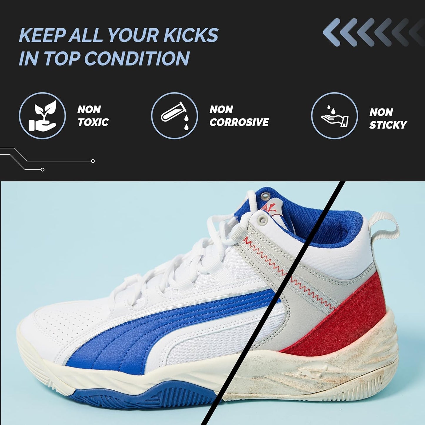2 in 1 Sports Shoe Grip Spray, Provides Traction and Rejuvenates Soles. Multipurpose Grip Spray for Improving Basketball Shoe Grip. Anti Slip & Performance Enhancer