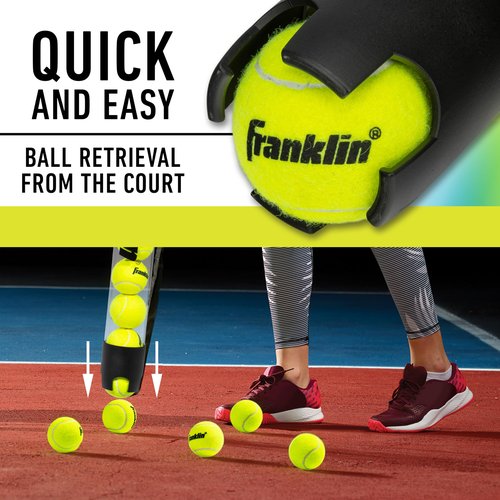 Franklin Sports Tennis + Padel Ball Hopper Tube - (15) Tennis Ball Picker Upper Tube - Hopper + Picker for Quick Pickup + Storage - Practice + Training Equipment - Balls Not Included