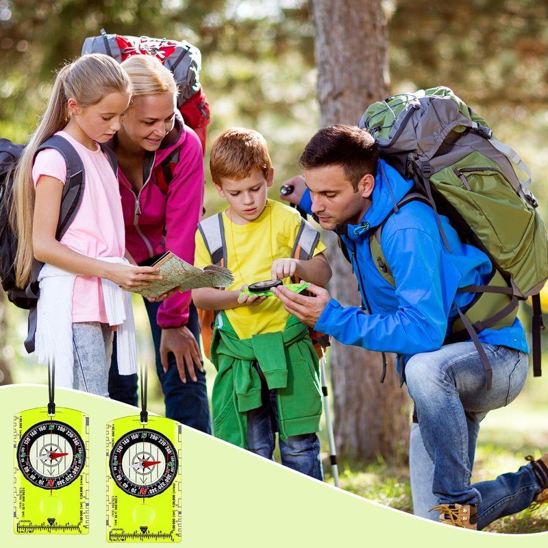 Geiserailie 50 Pcs Acrylic Orienteering Compass Hiking Backpacking Map Reading Compass for Navigation and Survival Outdoor Exploring
