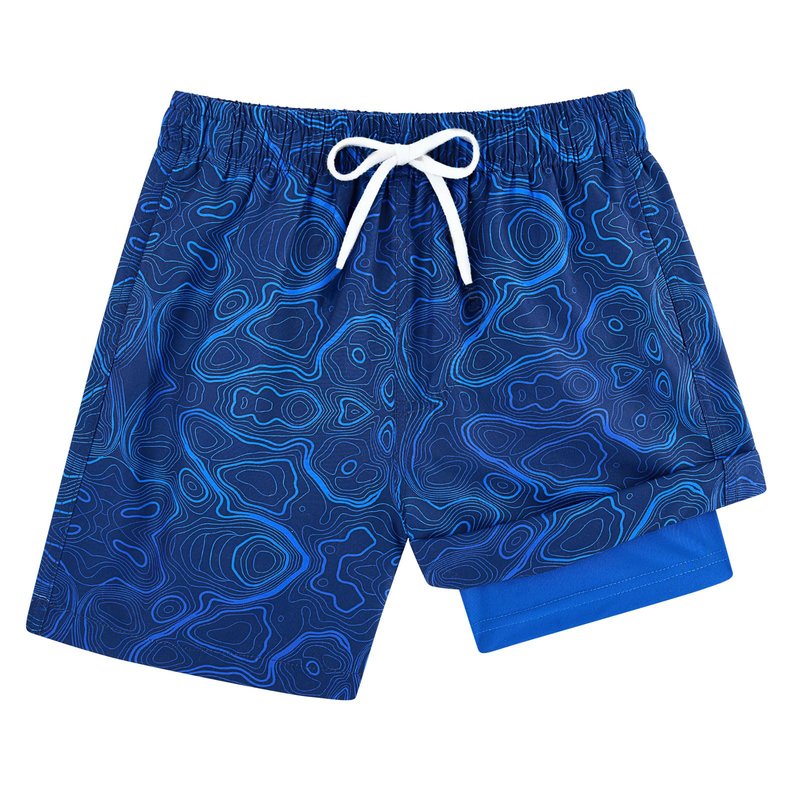 Cozople Boys Swim Shorts Bright Royal Swim Trunks Swimsuit with Boxer Brief Liner Quick Dry Compression Swimming Trunk Anti Chafe Bathing Suits Size 10-12