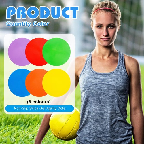 9 inch Spot Markers Flat Field Cones, Non Slip Rubber Agility Markers Flat Field Cones for Soccer Basketball Sports Speed Agility Training (18 pcs)