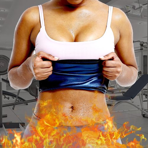 Sweat Waist Trimmer Trainer Belt Wrap Belly Sweat Band Sauna Slimming Belt for Women Lower Belly Fat Plus Size Deep Blue