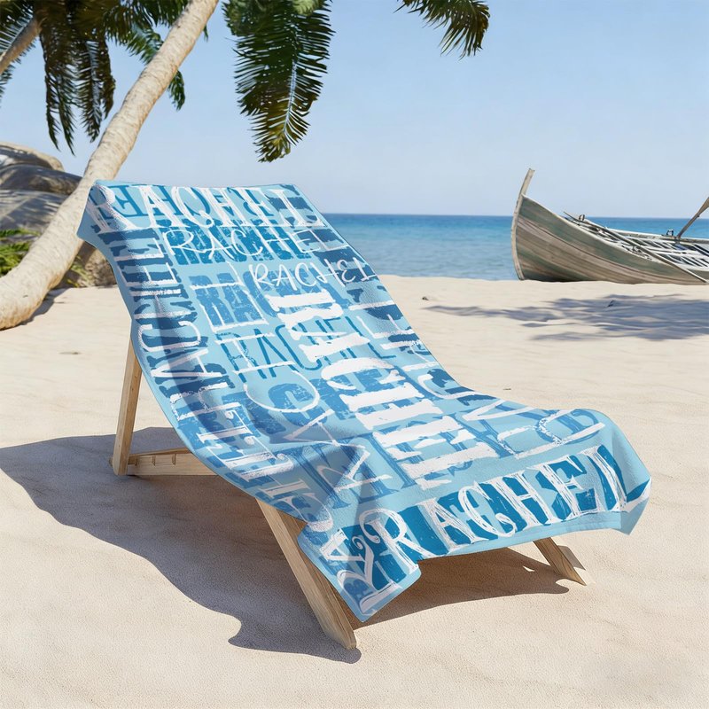 Yoke Style Personalized Beach Towels for Kids, Custom Sand Free Microfiber Beach Towel with Your Name, Customized Quick Dry Pool Towels Easter Gifts for Girls Boys Toddler