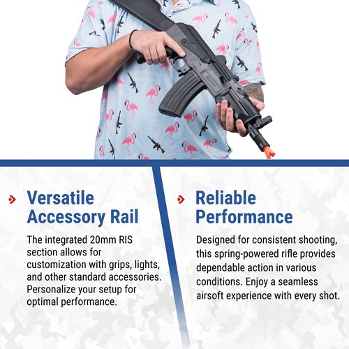 Softair Kalashnikov Licensed AK-47B Spring Airsoft Gun - Lightweight Polymer Airsoft Spring Gun