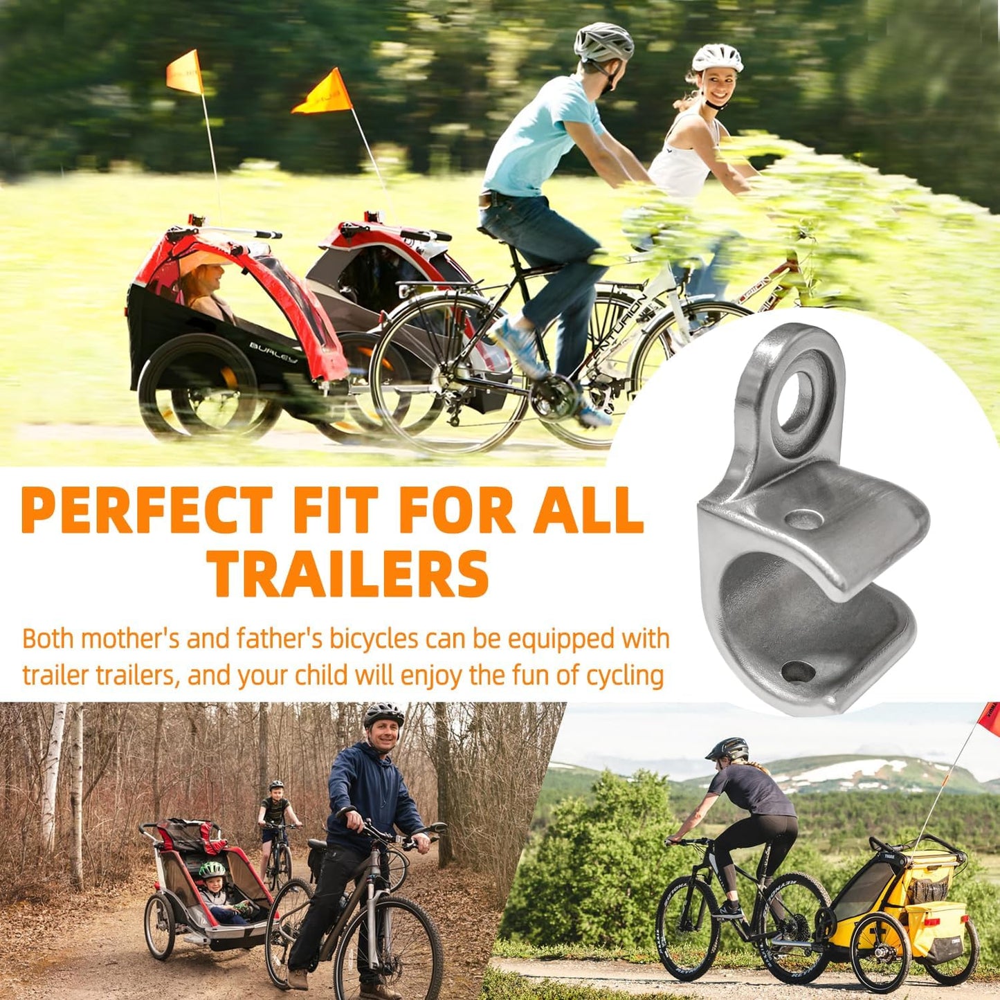 2PCS Bike Trailer Hitch for Thule Chariot Bike Trailers Compatible with Thule Chariot Courier Coaster Cadence Axle Mount Bicycle Strollers (2PCS Trailer Hitch)