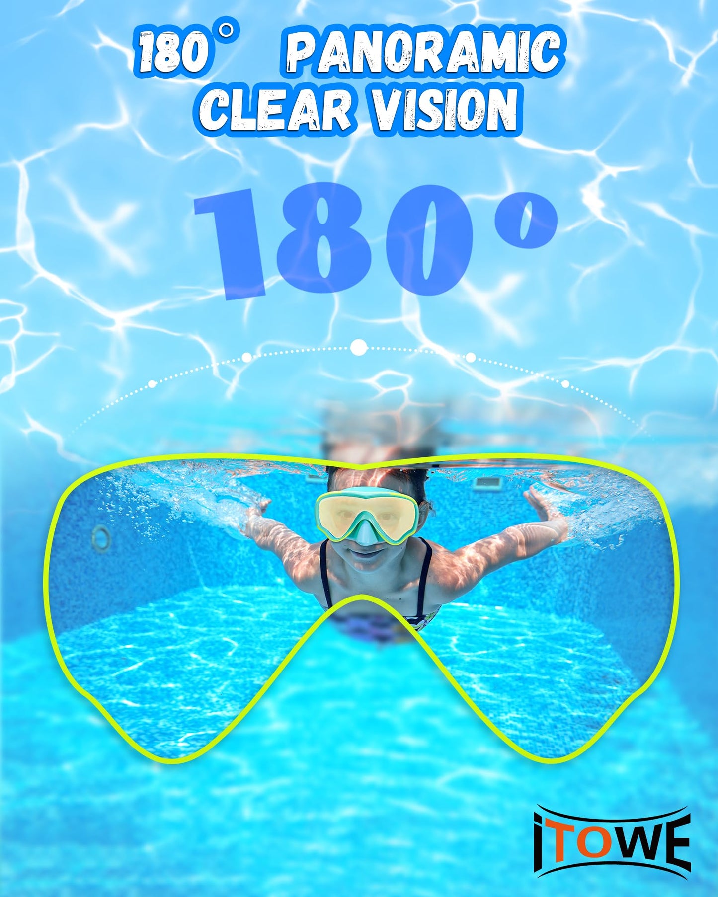 ITOWE Kids Swimming Goggles with Fabric Strap, Toddler Swim Goggles with Nose Cover for Kids 6-14 4-7 8-12 3-5 Boys Girls Youth, UV Protection No Leak Anti Fog Clear Vision Pool Elastic Strap Goggles