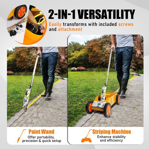 SDSNTE 2 in 1 Detachable Parking Lot Striping Machine and Marking Paint Wand for Fast and Accurate Marking, Lightweight Trigger and Precision Control, Pack of 1