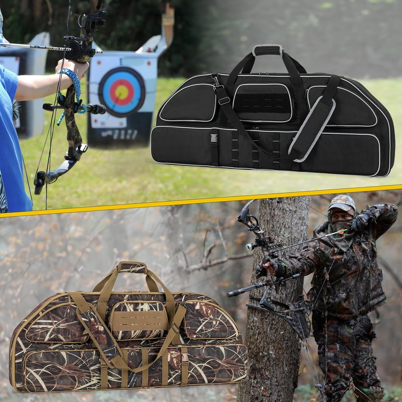 Smasrob Padded Soft Bow Case with Arrow Pocket, Compound Bow Bag with Backpack and Shoulder Strap for Range or Hunting Trip