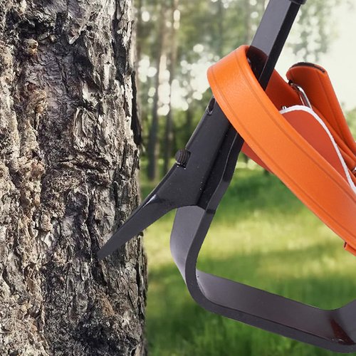 VEVOR Tree Climbing Spikes Set, 1 Pair Alloy Steel Climbing Spurs with Safety Rope and Safety Harness, 350lbs Load Capacity Tree Climbing Gear, Arborist Equipment for Climbers, Fruit Picking, Orange