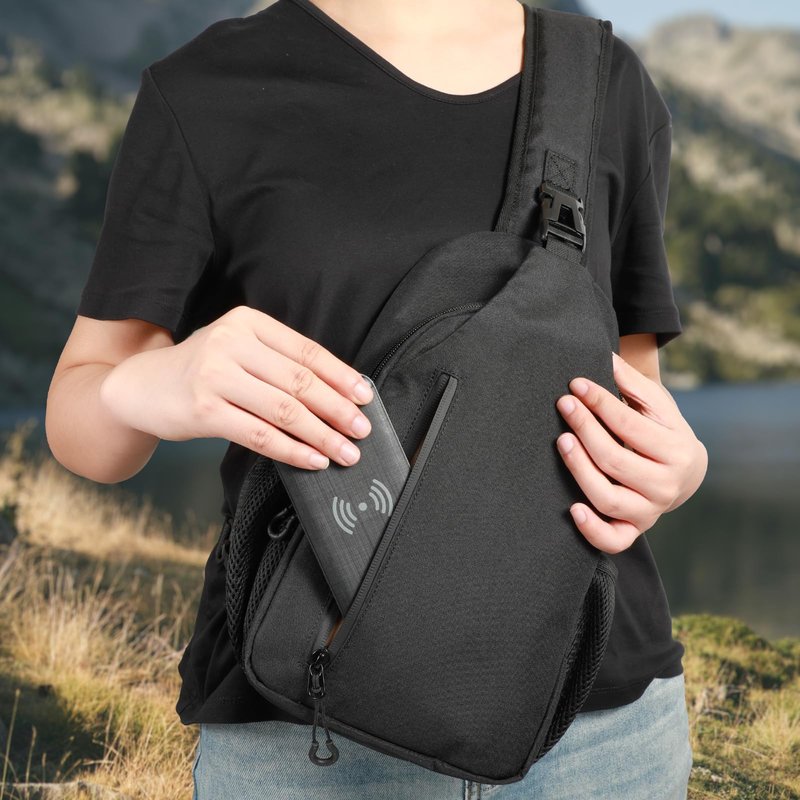 LarKoo CCW Sling Chest Bag - Tactical Crossbody Backpack for Concealed Carry with Hidden Holster Compartment | Mid-Zip Gun Pocket, Water-Resistant