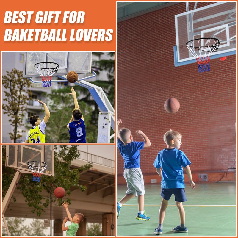 ICSPOID Basketball Rim Goal 18 ", Replacement Basketball Rim Goal Hoop Net for Indoor Outdoor